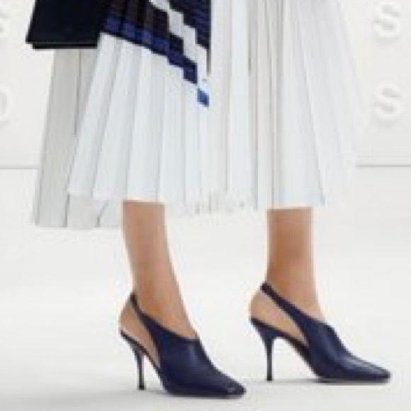 HUGO BOSS  *NWT*  Open Booties In Italian Nappa Leather - Sz 37 - Dark Blue - Picture 11 of 11